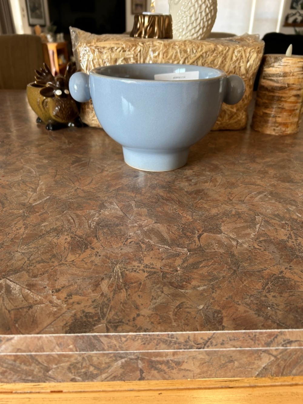 Beautiful Knob Handled Planter in a Cornflower Blue